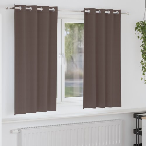 vidaXL Zavjese sa zavjesama 2 pcs Tamno smeđa 175 x 140 cm Poliester Cene