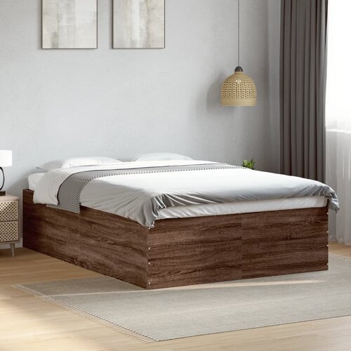 Furnova Posteljni okvir rjav hrast 135x190 cm inženirski les, (21936767) Slike