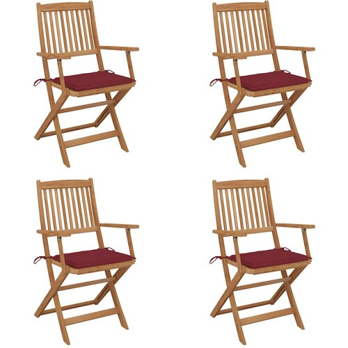 vidaXL zložljivi vrtni stoli 4 kosi z blazinami trden akacijev les Cene
