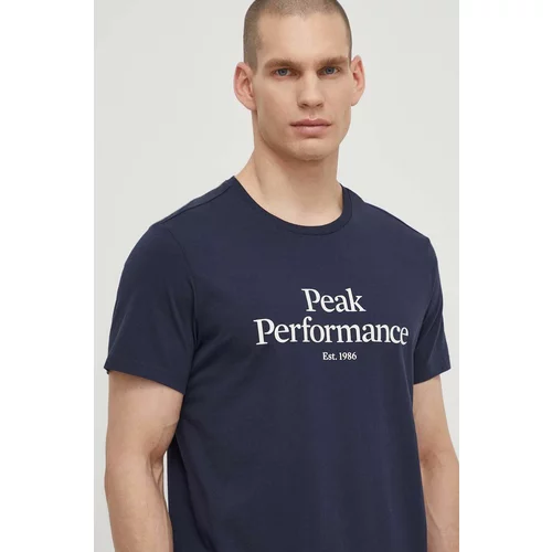 Peak Performance Pamučna majica za muškarce, boja: tamno plava, s tiskom