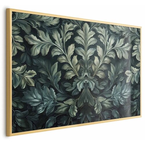  Plakat - Victorian Leaves in Dark Greens 30x21 Zlatni okvir Cene