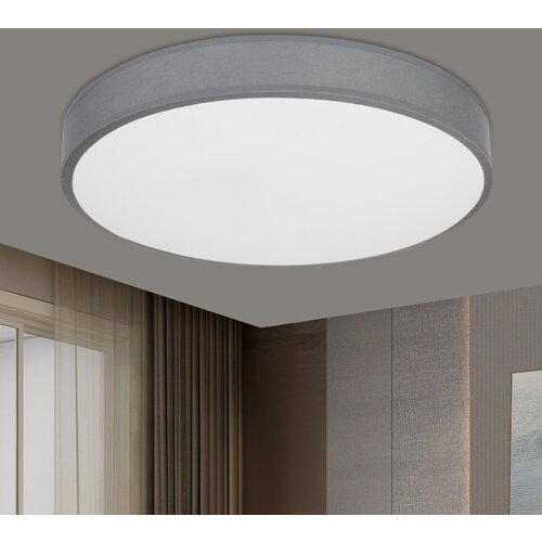 Nettlife Stropna svetilka okrogla, tkanina, senčnik, siva, moderna, kuhinja, kopalnica, spalnica, hodnik, 30 cm, 12 W, (22111155) Cene