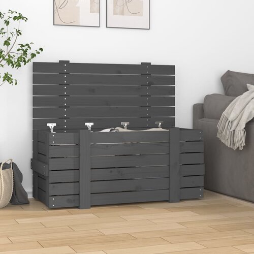  Kutija za pohranu siva 91x40,5x42 cm od masivne borovine Cijene