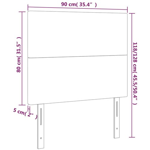  Uzglavlje Crno 90x5x118/128 cm Tkanina Slike