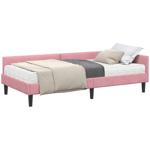 vidaXL Kotni okvir postelje z matrico Drugo 2 pcs Siva Žamet, (5000124029) Cene