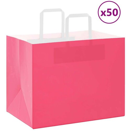  Papirnate vrećice 50 kom s ručkama ružičaste 32x22x24 cm Cijene