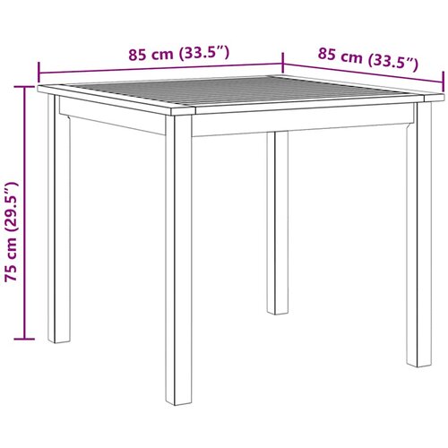 Vrtni stol od masivnog bagremovog drva 85 x 85 x 74 cm Slike