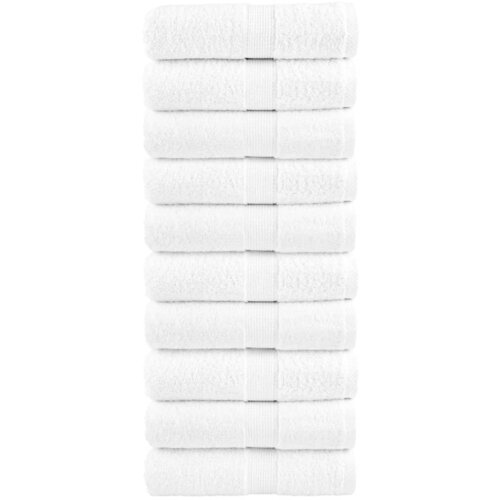 VidaXL Premium ručnici za goste SOLUND 10 kom. Bijeli 30x50 cm 600 g/m&amp;sup2; - Bijela 30 x 50 cm 10 Slike