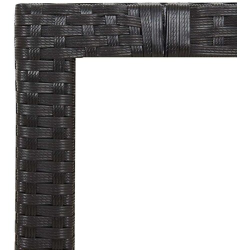  3-dijelni bistro set s jastucima crni od poliratana Slike