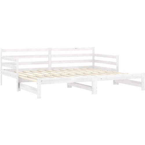  Dnevni ležaj na izvlačenje bijeli od borovine 2 x (90 x 200) cm Slike