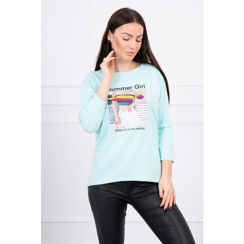 Kesi Blouse with Summer Girl mint print Slike