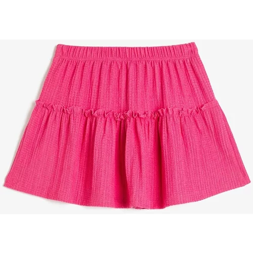 Koton Girl's Tiered Elastic Waist Mini Skirt 3skg70021ak