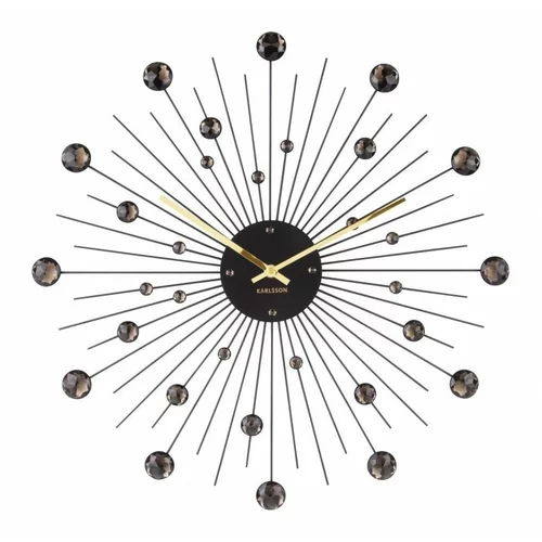 Karlsson stenska ura s črnimi kristali Sunburst