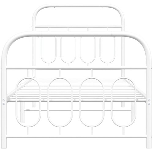  Metalni okvir kreveta uzglavlje i podnožje bijeli 90 x 200 cm Slike