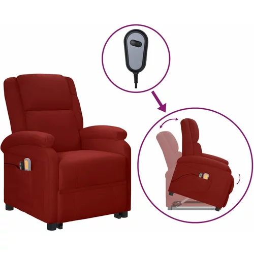 Električna masažna fotelja na podizanje boja vina umjetna koža