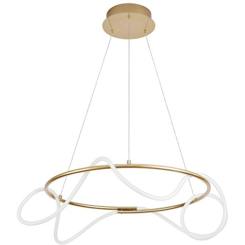 Nova Luce Aluminijasta LED zatemnitvena viseča svetilka v zlati barvi s senčilom iz akrilnega stekla &oslash; 70 cm Tiriac &ndash; Cene
