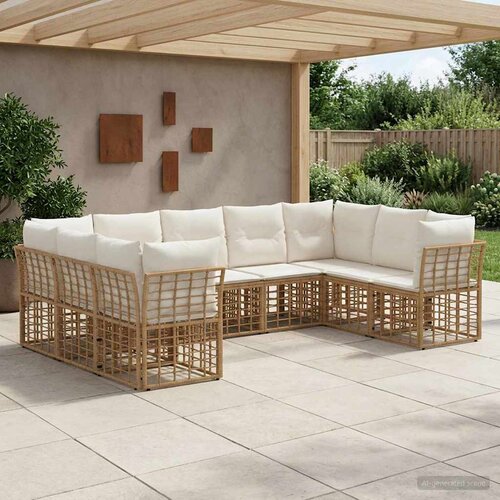  Set vanjskih sofa Prirodna i krema bijela Poliester Cijene