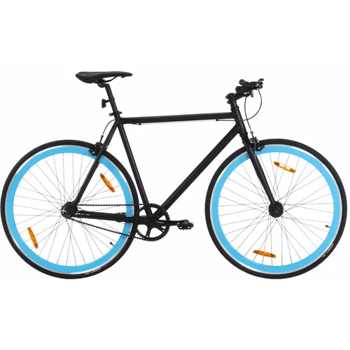  Bicikl s fiksnim zupčanikom crno-plavi 700c 59 cm