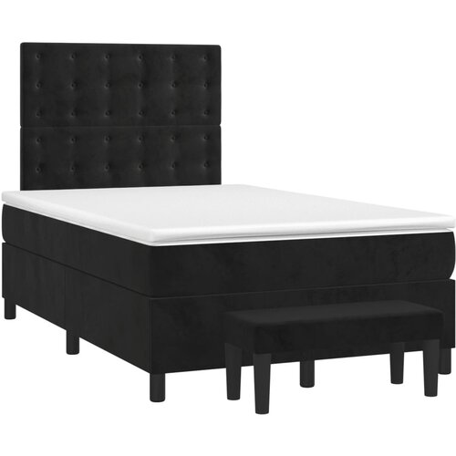 vidaXL Box spring postelja z vzmetnico črna 120x190 cm žamet, (21128869) Cene