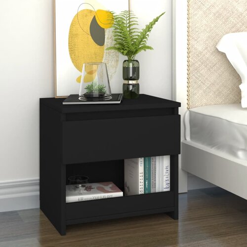 VidaXL noćni ormarić crni 40 x 30 x 39 cm od iverice Slike