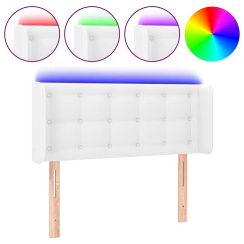 vidaXL LED posteljno vzglavje belo 83x16x78/88 cm umetno usnje, (20951975) Cene