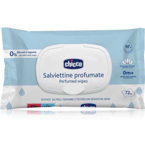 Chicco Perfumed Wipes 0m+ vlažne maramice za djecu blagog mirisa 16 kom Slike