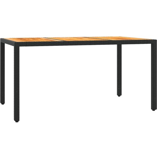  5-dijelni vrtni blagovaonski set s jastucima od poliratana crni Crna 150 cm table length Slike
