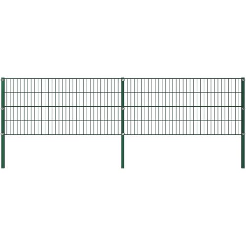 vidaXL Panel za ogradu sa stupovima željezni 3,4 m zeleni Cene