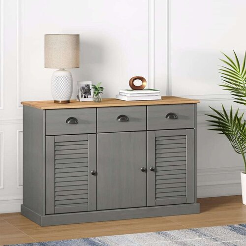  Komoda s ladicama VIGO 113x40x75 cm siva od masivne borovine Cijene