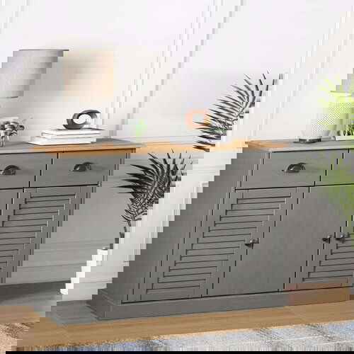  Komoda s ladicama VIGO 113x40x75 cm siva od masivne borovine Slike