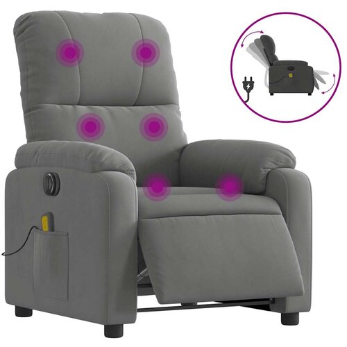 Maison Chic Električni masažni naslanjač - Relax naslanjač temno siv blago iz mikrovlaken, (22061483) Cene