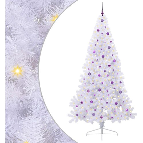  Umjetno božićno drvce Bijela 240 cm PVC i čelik Slike