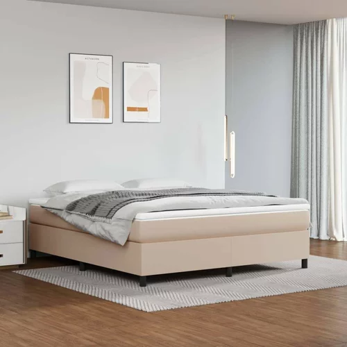  Box spring postelja z vzmetnico kapučino 180x200cm umetno usnje
