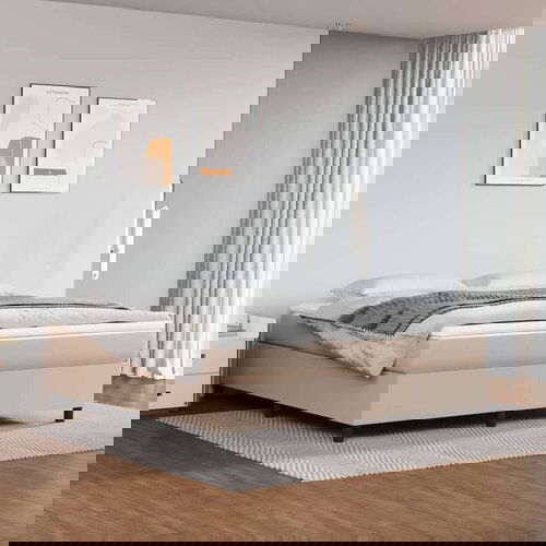  Box spring s madracem cappuccino 180x200 cm umjetna koža Slike