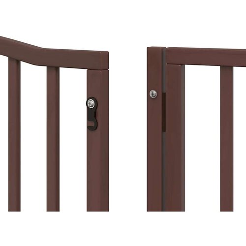 vidaXL Ograda za pse z vrati zložljiva 6 panelov rjava 480 cm les Cene