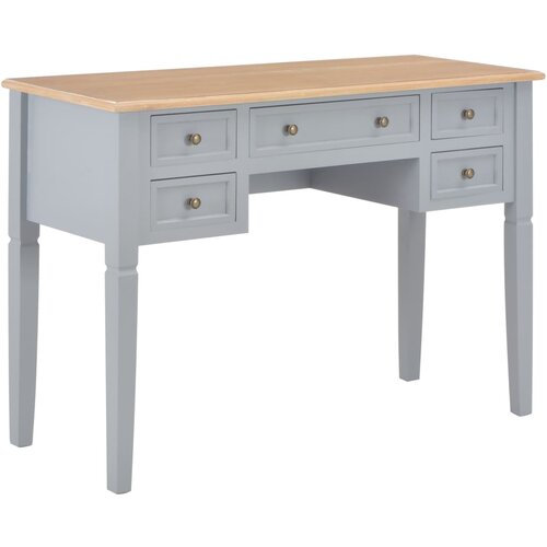  Pisalna miza iz lesa 109,5x45x77,5 cm siva Slike