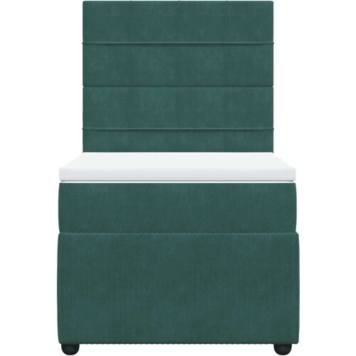 VidaXL Box spring krevet s madracem tamnozeleni 90x190 cm bar&amp;scaron;unasti Slike