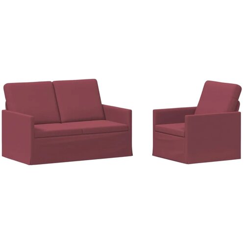  Set sofe 2 pcs Vinska crvena Tkanina - boja crnog vina 1-sjedalo + 2-sjedalo (120 cm) Slike