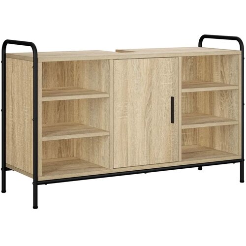  Set ormarića za kupaonicu 4 kom. Hrast sonoma 40 x 36 x 181 cm - Hrast sonoma Ormar ispod sudopera (1 vrata i 2 police) + viseći Slike
