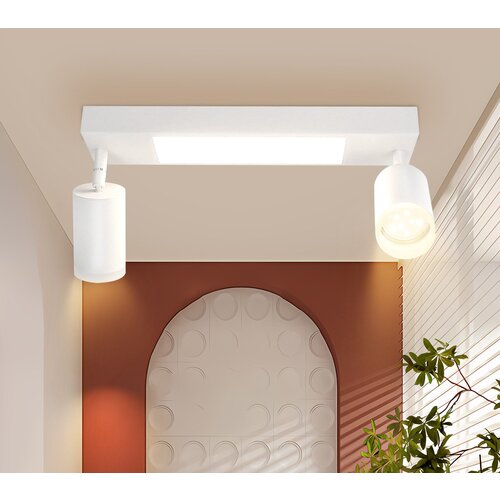 Nettlife Stropna svetilka 2 žarnici GU10 Spalnica 3000K 20W Črna Toplo bela Nastavljiva Kovinska, (22116814) Cene