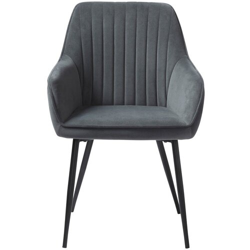 Unique Furniture Sivi žametni jedilni stoli z nasloni za roke v kompletu 2 ks Nolan Stripe &amp;ndash; Slike