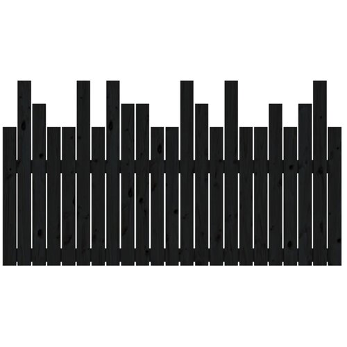  Uzglavlje za krevet Crno 146,5x3x80 cm od masivne borovine Slike