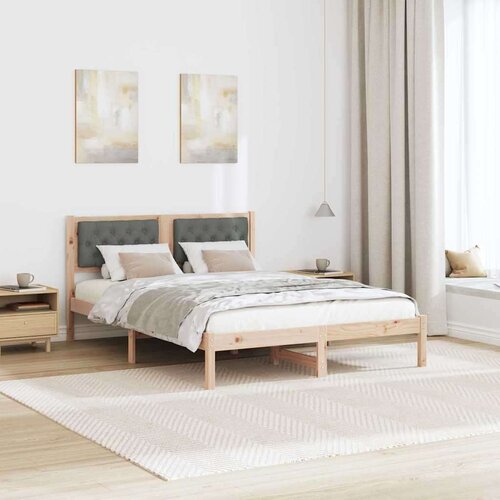  Okvir za krevet Tamno siva 140 x 190 cm tkanina Slike