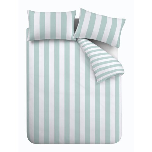 Catherine Lansfield Mentol zelena posteljina za bračni krevet/za produženi krevet 230x220 cm Cove Stripe – Cene