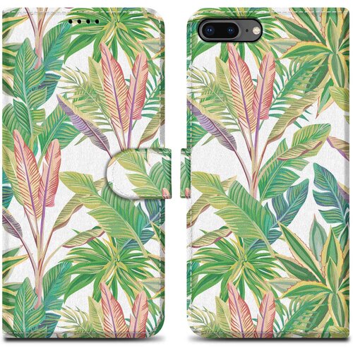 Cadorabo Ohi&amp;scaron;je, združljiv z Apple - Design Green Rainforest &amp;scaron;t. 8 - Za&amp;scaron;čitni pokrov z magnetnim zapiranjem, funkcijo stojala in režo za kartico, (20596290) Slike