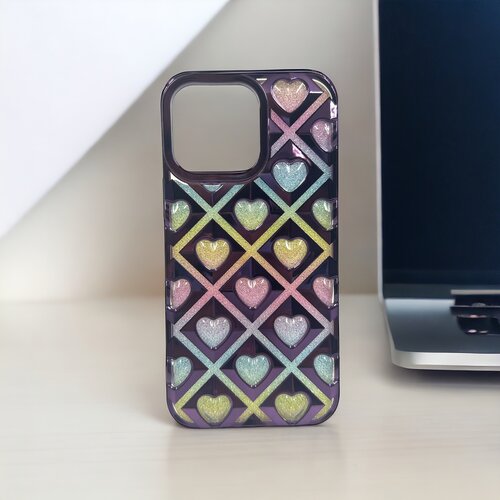  futrola 3D hart za iphone 15 pro (6.1) tamno ljubicasta Slike