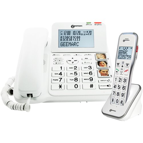 Geemarc Senior telefon Žicna bazna postaja z dodatno slu&scaron;alko AmpliDect Combi 596, (5000299346) Cene