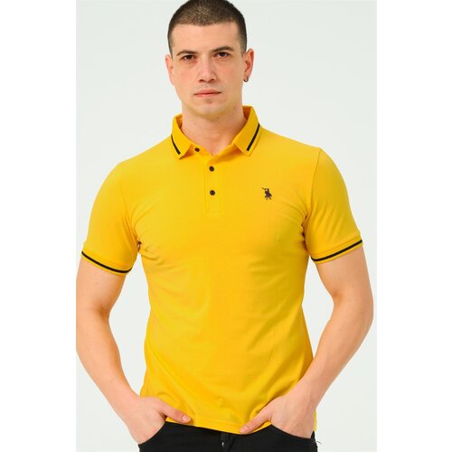 Dewberry T8586 MEN'S POLO NECK T-SHIRT-LIGHT YELLOW Cene