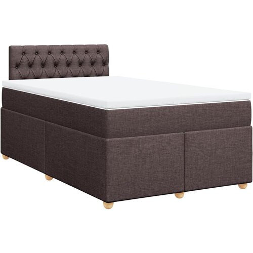 VidaXL Box spring postelja z vzmetnico temno rjava 120x190 cm blago, (21309750) Slike