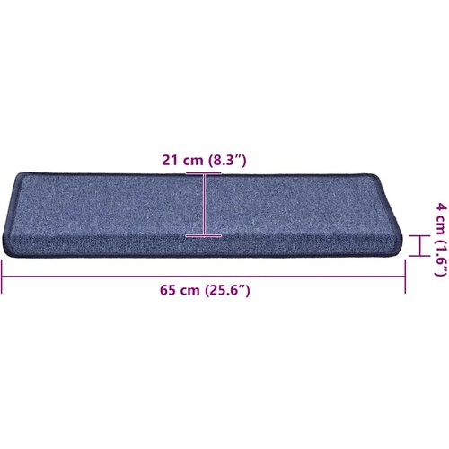  Prostirke za stepenice 30 kom 65x21x4 cm plave pravokutne rubove Slike